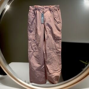 TRACTR Cargo Parachute Wind Breaker Pants DRAWSTRING HEM Pink Women's XSmall NWT